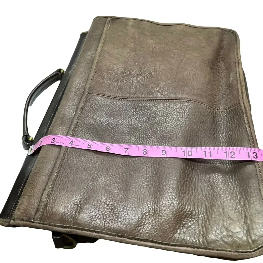 Fossil Mens Brown Leather Distressed Top Handle Satchel Briefcase Messenger Bag